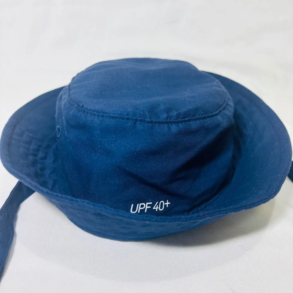Nike Infant Sun Bucket Hat Navy Blue UPF 40+ Swoosh Chin Strap